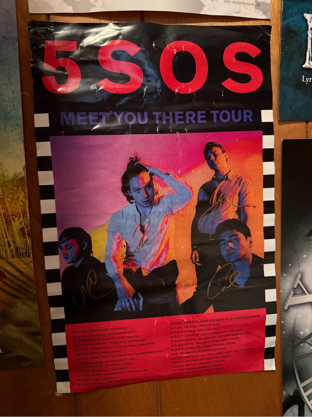 Signed 5SOS "Meet You There Tour" Poster - Colorful Band Art